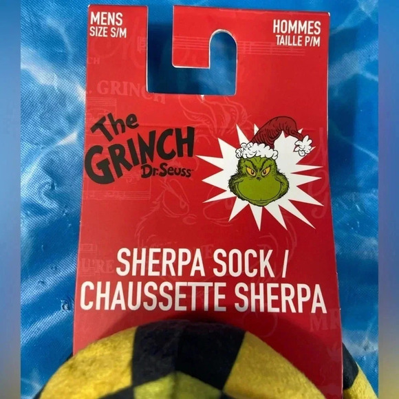The Grinch Who Stole Christmas - Mad Engine - Mens Size S/M Sherpa Socks - BNWT - Picture 2 of 5